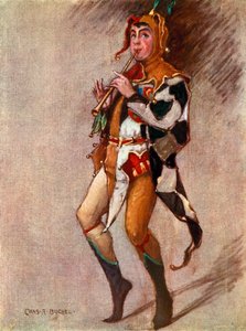 Twelfth Night: Feste, The Clown, Mr Courtice Pounds (färg litho)