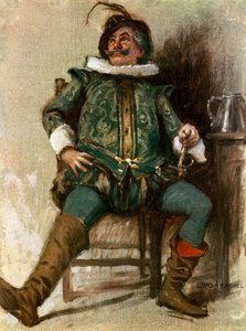 Tolfte natten: Sir Toby Belch, Mr Lionel Brough (färg litho)