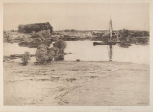 Namnlös (flodscen med båt) av Charles A. Platt