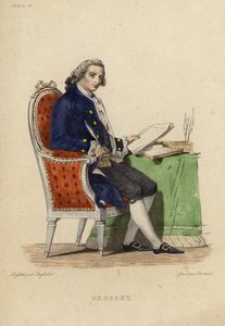 Porträtt av Jean Baptiste Gresset (färggravyr)