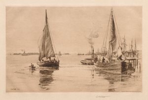 Två slupar vid East River, 1889.