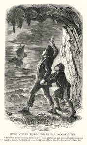 Hugh Miller tidvattnet i Doocot Caves (gravyr) av Charles Altamont Doyle