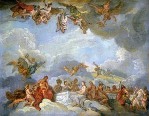 Ganymedes intåg på Olympen - oljeskiss av Charles Amedee Philippe van Loo