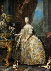 Franska: Marie Leszczinska, reine de France (1703-1768) Marie Leszczyńska av Charles André van Loo