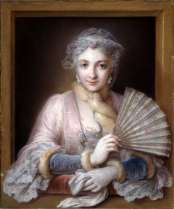 Charlotte Philippine de Chatre de Cange, Marquise de Lamure (pastell på blått papper)