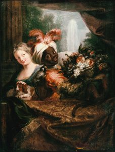 Taulealea Uuliuli o lo o Uuina se Ato Fualaau aina ma se Teine Laiti o lo o Mimilo i le Maile av Charles Antoine Coypel