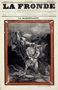 La marseillaise dessin dök upp i tidningen la sling. Gravyr av Charles Auguste Dit Montbard Loye (1841-1905) av Charles Auguste Loye