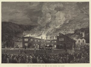 Brand vid Lanhydrock House, Lord Robartes säte, nära Bodmin