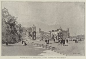 Hatfield, sätet för markisen av Salisbury, besökt av den tyska kejsaren av Charles Auguste Loye