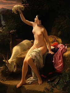 A Pastoral Idyll (olja på duk) av Charles Auguste Steuben