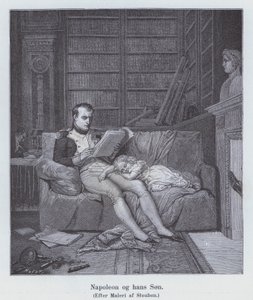 Napoleon I och hans son (litho)