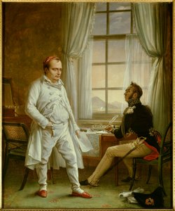 Napoleon I dikterar sina minnesmärken till general Gourgaud (Målning