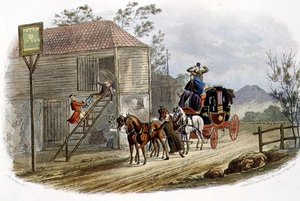 "A Lazy Horsekeeper for the Mail", graverad av R.G. Reeve (fl.1811-37), utgiven av Thomas McLean.