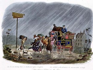 "An Accommodating Fare, or Gallantry before Comfort", graverad av R.G. Reeve (fl.1811-37) pub. av Thomas McLean