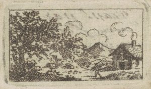 Landskap med hus av Charles B. J. Févret de Saint Mémin