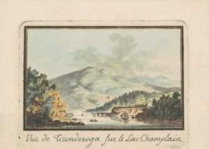 Utsikt över Ticonderoga från sjön Champlain av Charles B. J. Févret de Saint Mémin