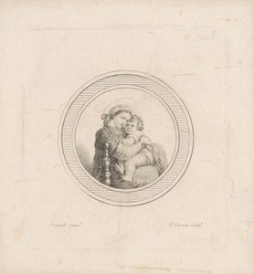 Madonna av stolen av Charles B. J. Févret de Saint Mémin, after Raphael