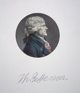 Thomas Jefferson (1743-1826) (färgstick) av Charles Balthazar Julien Févret de Saint Mémin