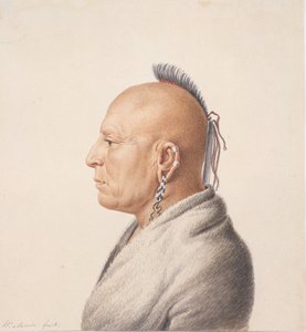 Osage Warrior, 1805-7. av Charles Balthazar Julien Févret de Saint Mémin