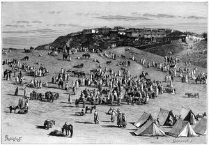 Boghari by och marknad, c1890 av Charles Barbant