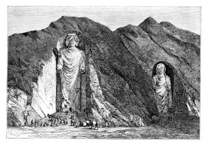 Kolossala idoler, Upper Bamlan Valley, Afghanistan, 1895.