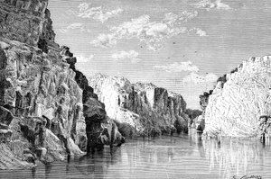 The Gorge of the Marble Rocks, Indien, 1895. av Charles Barbant