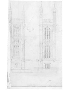 Ritning för parlamentets hus, ca 1836-40 (penna på papper)