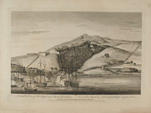 ?A South View of Fort Royal på ön Guadaloupe?, 1759 cirka