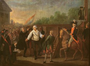 Ludvig XVI (1754-93) vid foten av ställningen, 21 januari 1793