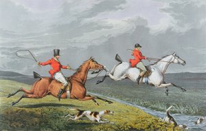 Fox Hunting: Full Cry, 1828 (handfärgad akvatint)