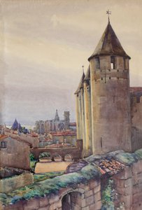 Interiör av staden Carcassonne, ca 1904 (akvarell)
