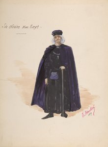 Kostym för Sir Olivier McText [a], Descriptive Sheet of Accessories [b], 1889. av Charles Bianchini