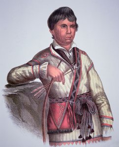Mistippee, son till Yoholo-Micco, chef för Creek People, från målning 1826 (färg litho)