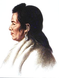 Shahaka (Big White) chef för Mandan-folket (färg litho)