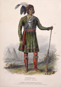 ASSEOLA, EN SEMINOLSK LEDARE, från Historien om Nordamerikas indianstammar av Charles Bird King