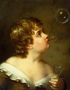 Blåser bubblor (olja på duk) av Charles Bird King
