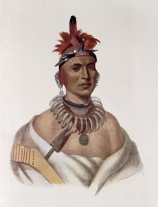 Chon-Ca-Pe eller "Big Kansas", en Oto-chef, illustration från "The Indian Tribes of North America, Vol.1", av Thomas L. McKenney och James Hall, pub. John Grant av Charles Bird King