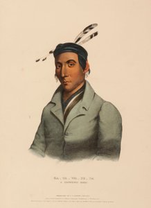 KA-TA-WA-BE-DA. EN CHIPPEWAY-HÖVding, ur Historien om Nordamerikas indianstammar av Charles Bird King