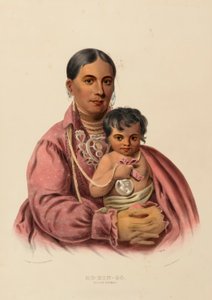 MO-HON-GO. OSAGE WOMAN, från Historien om Nordamerikas indianstammar av Charles Bird King