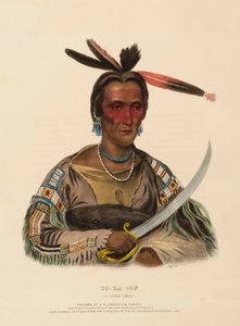 TO-KA-CON. A SIOUX CHIEF., från Historia om indianstammarna i Nordamerika av Charles Bird King