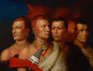 Young Omahaw, War Eagle, Little Missouri och Pawnees av Charles Bird King
