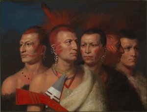 Young Omahaw, War Eagle, Little Missouri och Pawnees av Charles Bird King
