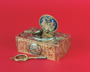 Sångfågellåda (emalj & silverförgylld) av Charles Bruguier