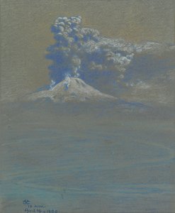 A Shower of Ashes Upon Ottaviano, 1906 (pastell på gråblått papper)