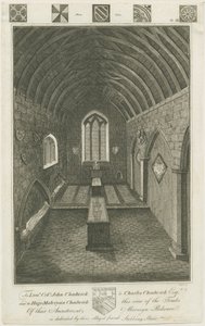 Mavesyn Ridware - Mortuary Chapel of the Mavesyn: gravyr och [sent 18th cent] (tryck) av Charles Chadwick