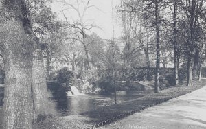 Bordeaux: Jardin-Public, den rustika bron (svartvitt foto) av Charles Chambon