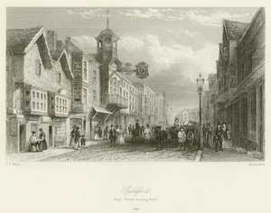 Guildford, High Street, med blick österut, 1840