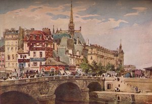 Paris från Pont St Michel, c1846