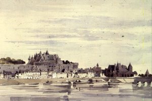 Utsikt över Amboise, Frankrike