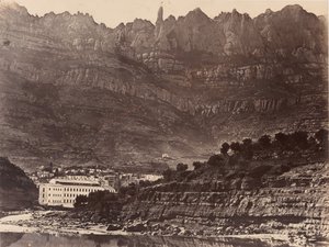 Monserrat, allmän utsikt över berget från Monistrol, 1860. av Charles Clifford